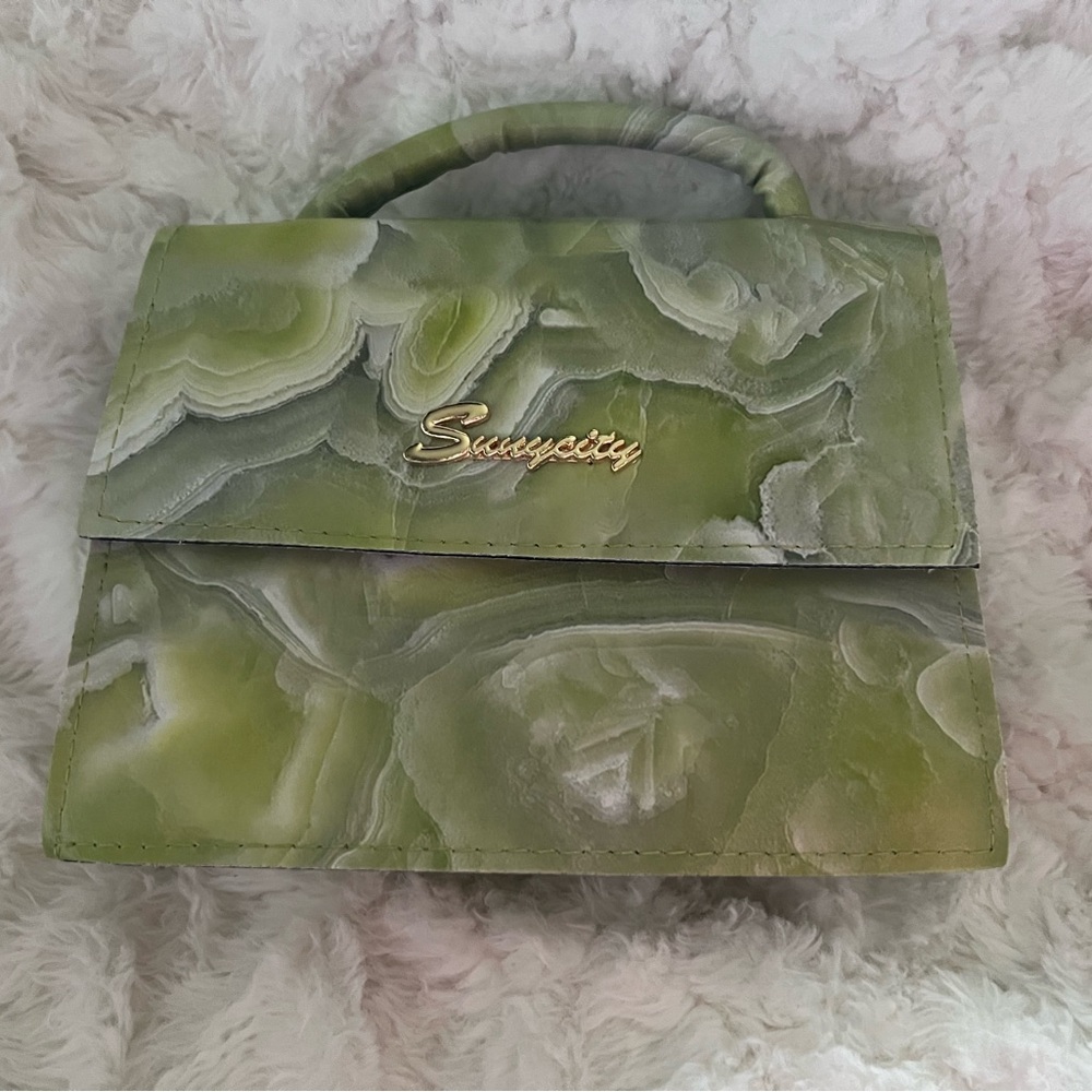 Green Marble Pattern Small Bag